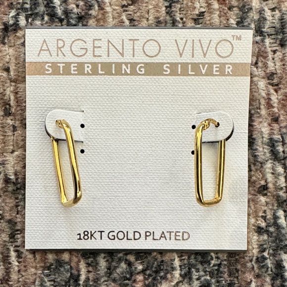 Argento Vivo 18KT Gold Plated Sterling Silver Earrings - Picture 1 of 3